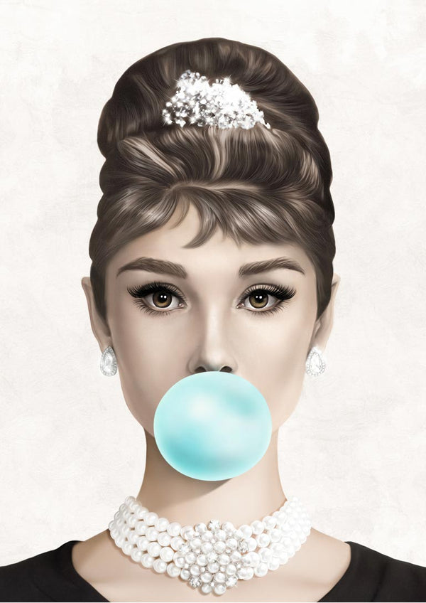 Poster Audrey Hepburn con bubblegum