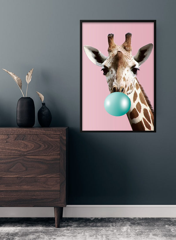 póster jirafa de chicle