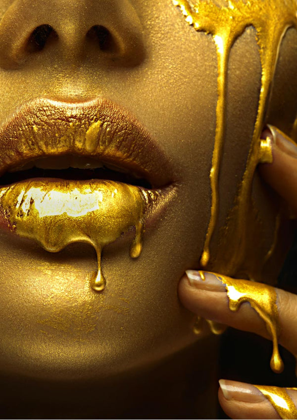 poster fashion Golden lips #1