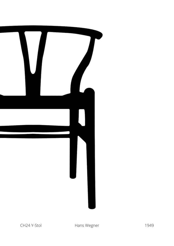 poster della sedia Y di Hans Wegner per il soggiorno
