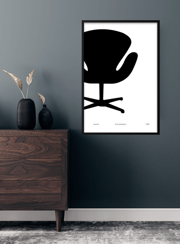 poster del Cigno di Arne Jacobsen per il soggiorno