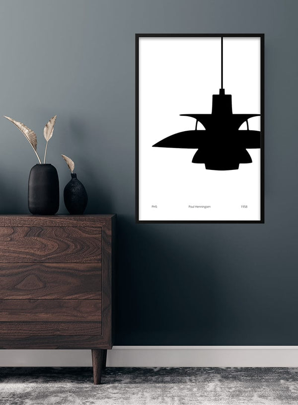 poster della PH5 di Poul Henningsen per il soggiorno