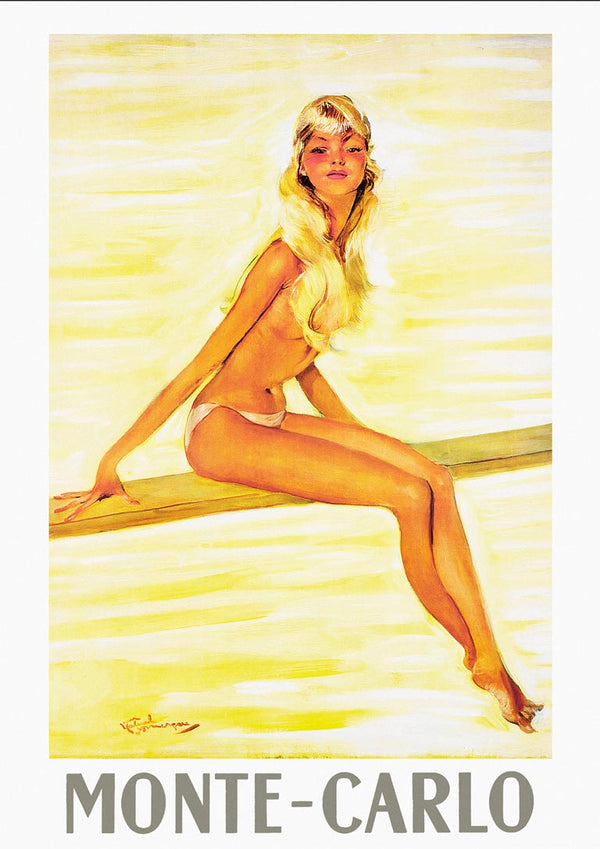 Affiche Jeune femme à Monte-Carlo
