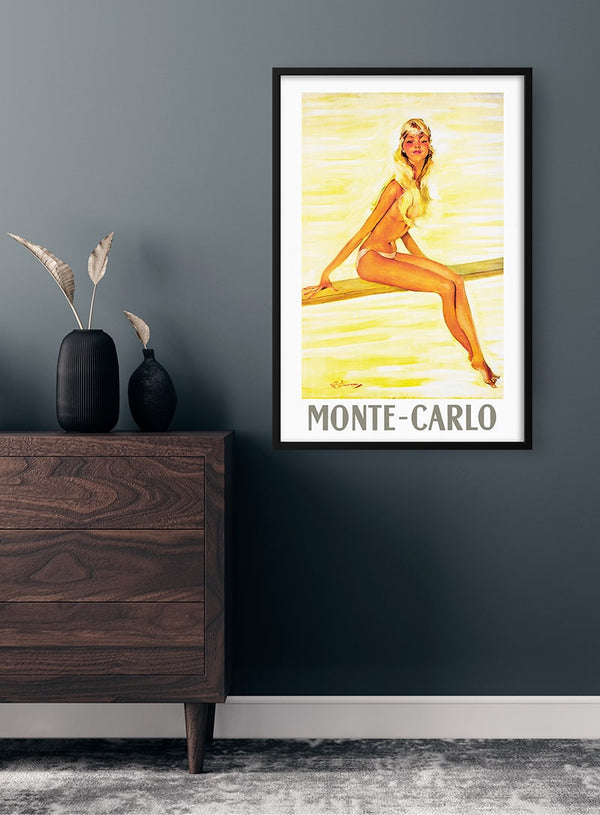 Affiche Jeune femme à Monte-Carlo