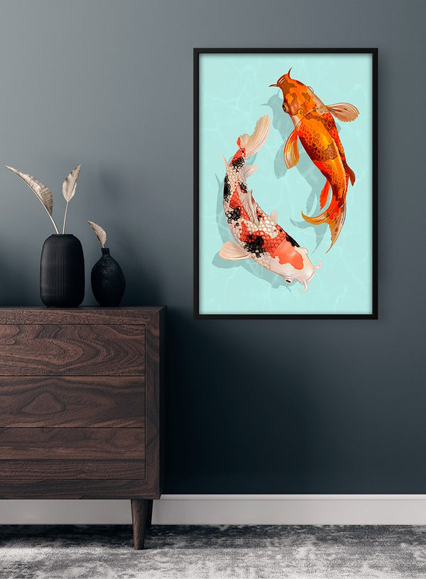 Póster de carpas japonesas