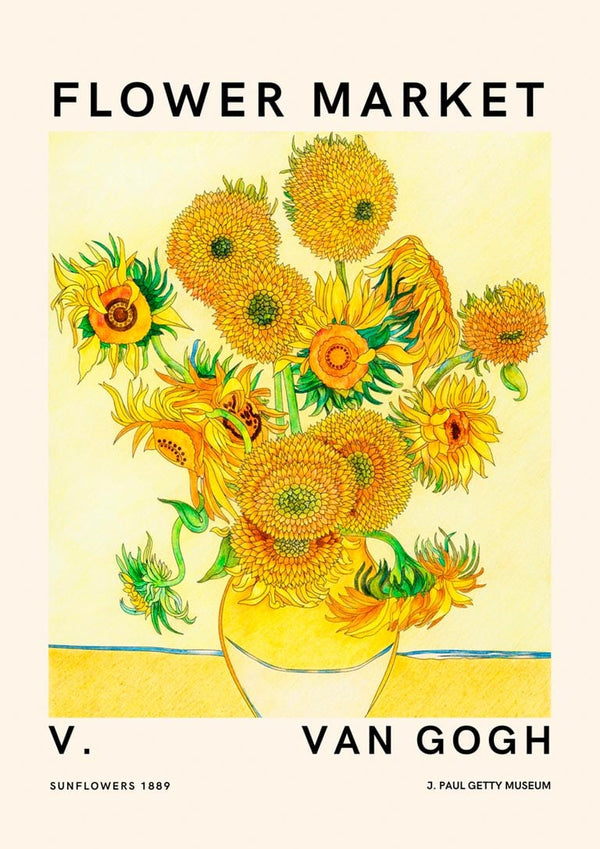 Póster de mercado de flores de Van Gogh n.º 2