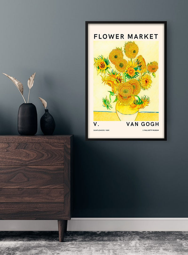 Póster de mercado de flores de Van Gogh n.º 2