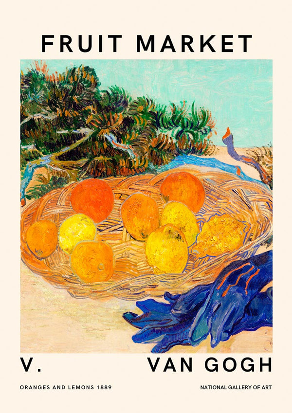 Póster de mercado de frutas de Van Gogh