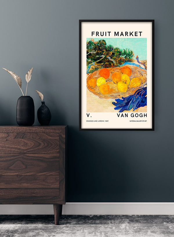 Póster de mercado de frutas de Van Gogh