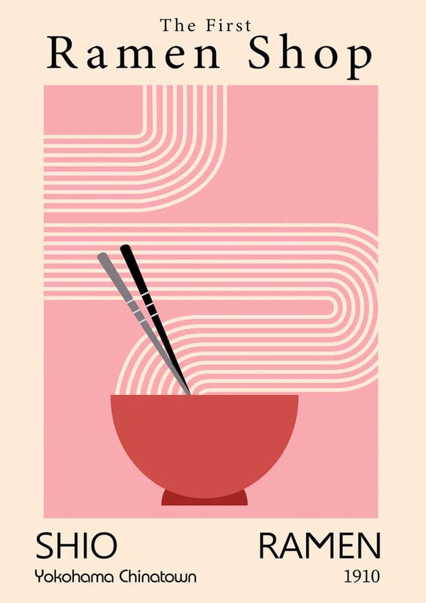 Póster de la primera tienda de ramen