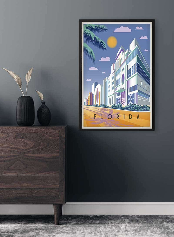 Affiche Florida en bleu