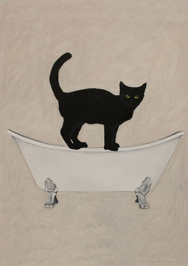 Gato negro en la bañera - Coco de Paris