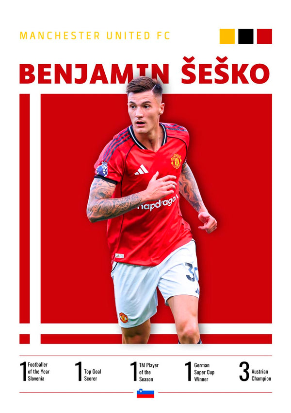 Benjamin Šeško - Poster calcio Manchester United