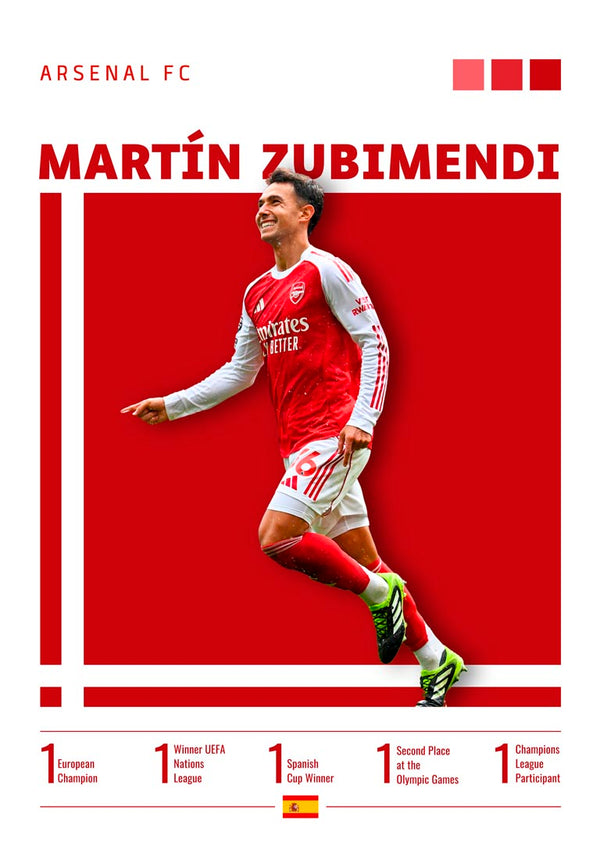 Martín Zubimendi - Poster calcio Arsenal