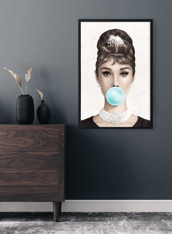 Poster Audrey Hepburn con bubblegum